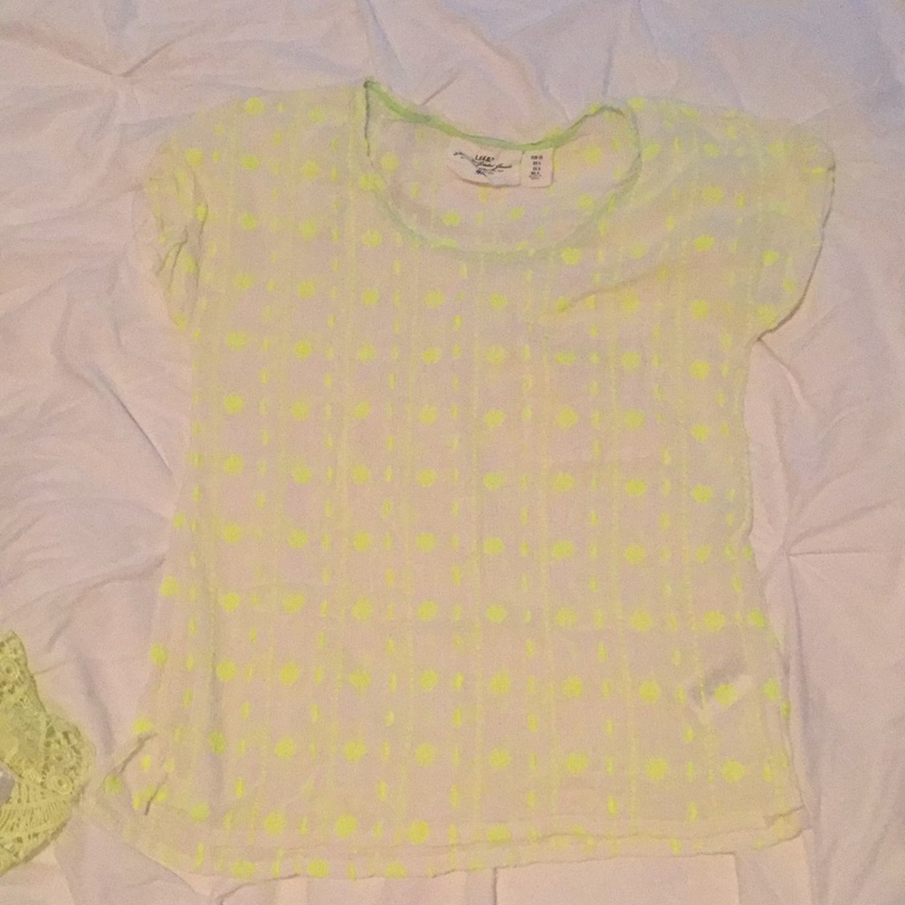 H&M set of 2 tops neon yellow tank & short sleeve